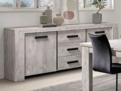 Buffet/bahut IBERA 2 Portes 3 Tiroirs Chêne Nordique