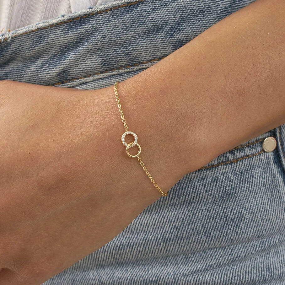 Bracelet Souple RONDOU - Cristal / Doré 3 Bracelet Souple RONDOU - Cristal / Doré – Image 2