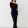 Gina Tricot Soft Touch Maxi Dress Black -CrocForm Boutique 21058900001