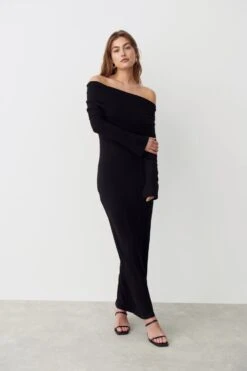 Gina Tricot Soft Touch Maxi Dress Black