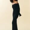 Gina Tricot Off Shoulder Maxi Dress Black -CrocForm Boutique 21204900001