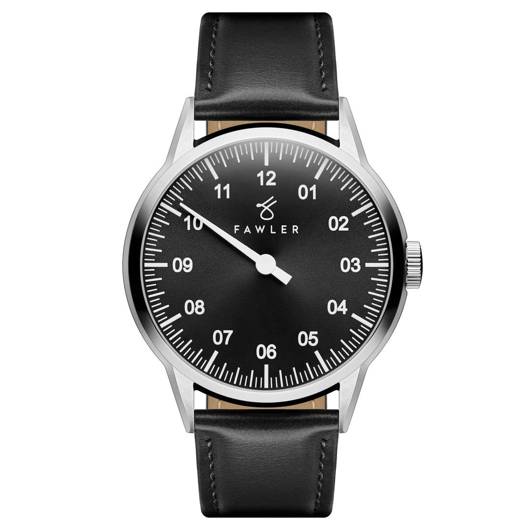 Fawler Paz | Montre Habillée Noire à Une Seule Aiguille En Acier Inoxydable 3 Fawler Paz | Montre Habillée Noire à Une Seule Aiguille En Acier Inoxydable