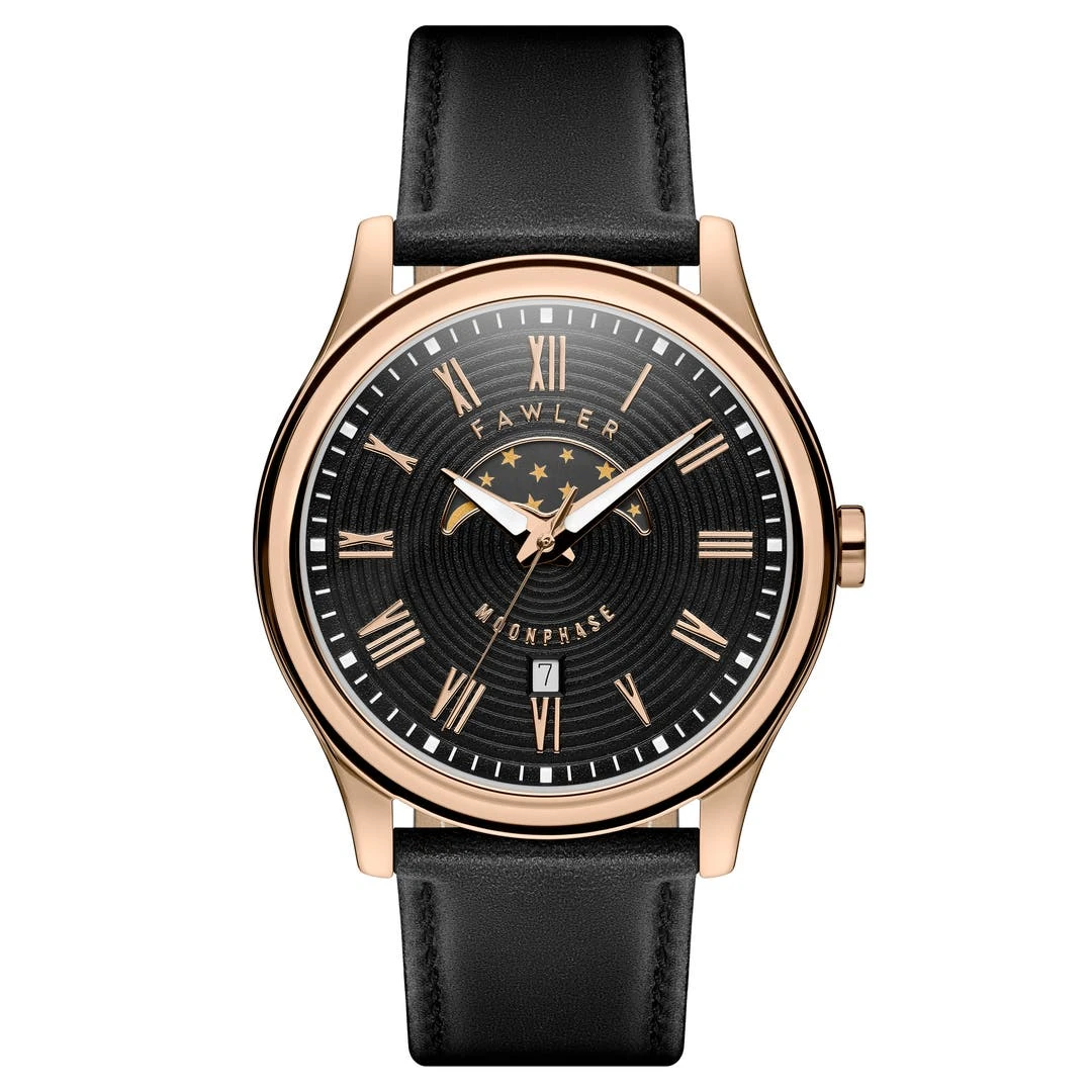 Fawler Imperator | Montre à Phases De Lune En Acier Inoxydable Couleur Or Rose 3 Fawler Imperator | Montre à Phases De Lune En Acier Inoxydable Couleur Or Rose
