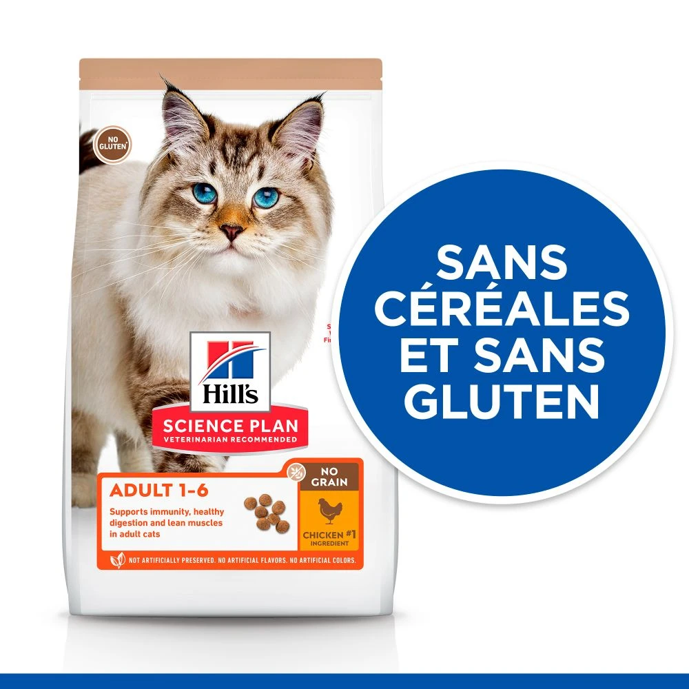 Hill's Science Plan No Grain Croquettes Sans Cereales Pour Chat Adulte Au Poulet - 1.5kg 6 Hill's Science Plan No Grain Croquettes Sans Cereales Pour Chat Adulte Au Poulet - 1.5kg – Image 4
