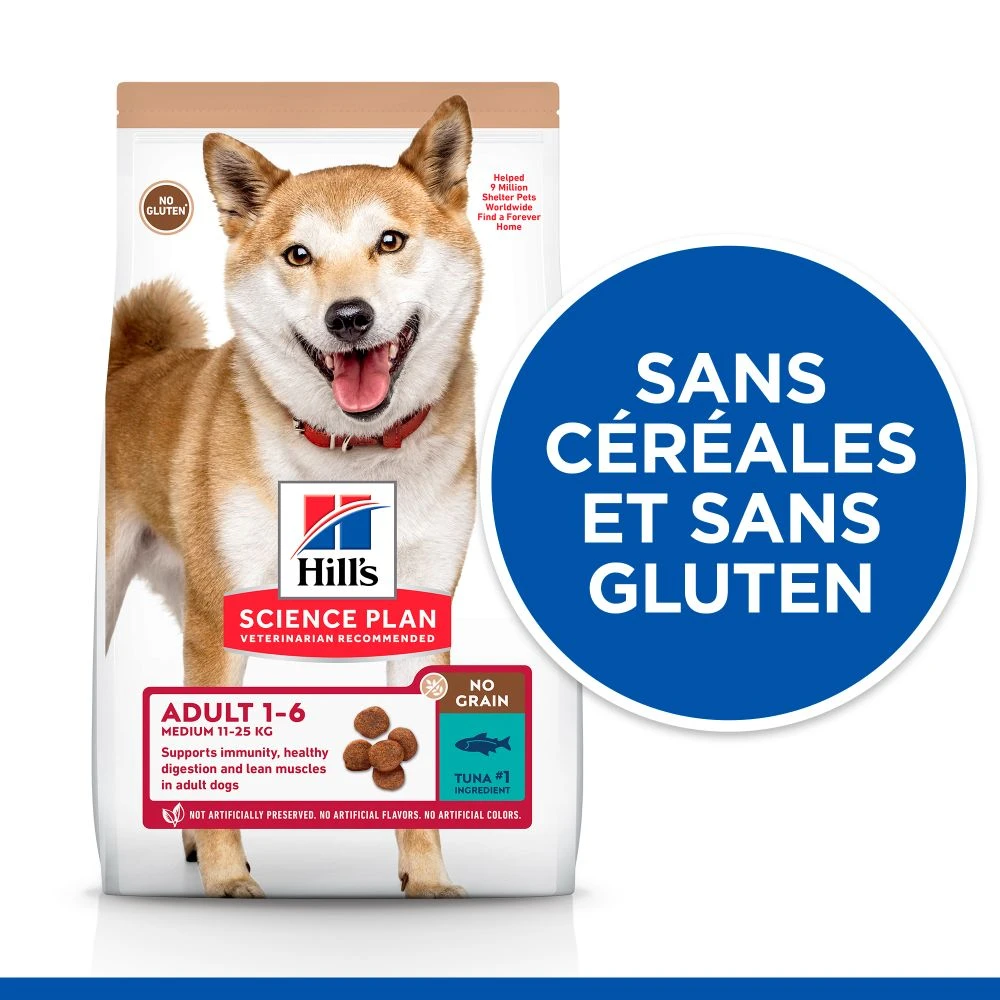 Hill's Science Plan No Grain Adult Croquettes Sans Céréales Pour Chien Adulte Au Thon - 14kg 5 Hill's Science Plan No Grain Adult Croquettes Sans Céréales Pour Chien Adulte Au Thon - 14kg – Image 3