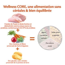 Wellness CORE - Croquettes Puppy Dinde Et Poulet Pour Chiot - 1,5Kg -CrocForm Boutique 64066