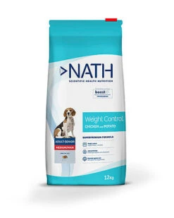 Nath - Croquettes Medium/Maxi Adult Weight Control Au Poulet Pour Chien - 12Kg