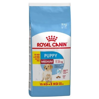 Royal Canin Medium Puppy Pour Chiot 15kg + 3kg Gratuit 3 Royal Canin Medium Puppy Pour Chiot 15kg + 3kg Gratuit