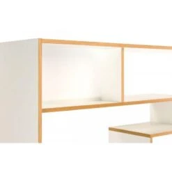 Paris Prix Étagère Bibliothèque Design Southbury 143cm Chêne & Blanc -CrocForm Boutique B2CD 3