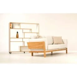 Paris Prix Étagère Bibliothèque Design Southbury 143cm Chêne & Blanc -CrocForm Boutique B2CD 4