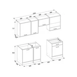 Habitat Et Jardin Ensemble De Cuisine Carballo - 220 X 72 Cm- Chêne 6 Habitat Et Jardin Ensemble De Cuisine Carballo - 220 X 72 Cm- Chêne -CrocForm Boutique B2CD 8
