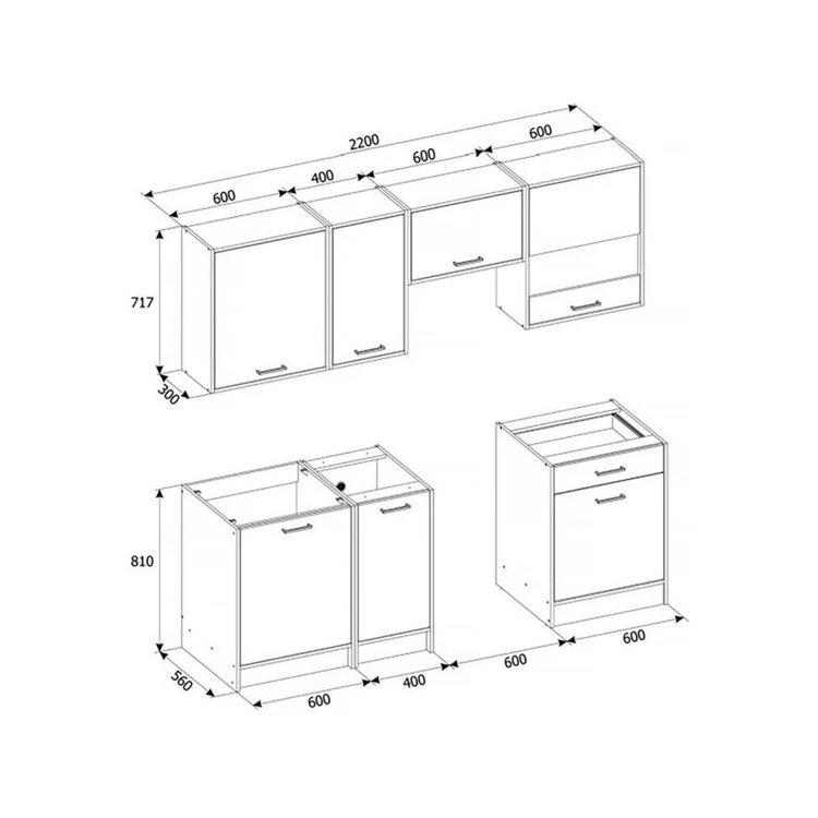 Habitat Et Jardin Ensemble De Cuisine Carballo - 220 X 72 Cm- Chêne 4 Habitat Et Jardin Ensemble De Cuisine Carballo - 220 X 72 Cm- Chêne – Image 3