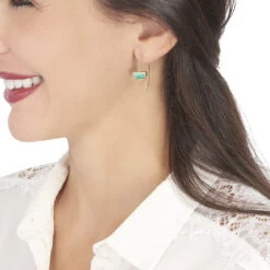 Boucles D'oreilles Pendantes Florica Or Jaune Malachite -CrocForm Boutique B3OFJXV008 model0