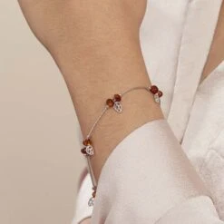 Bracelet Argent Blanc Nolana Ambre 11 Bracelet Argent Blanc Nolana Ambre -CrocForm Boutique FABFBIY149 model1