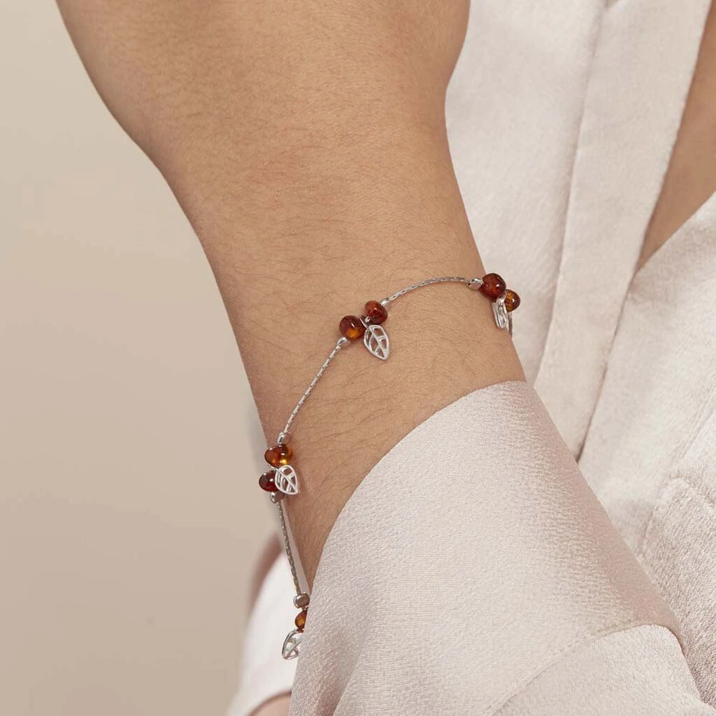 Bracelet Argent Blanc Nolana Ambre 7 Bracelet Argent Blanc Nolana Ambre – Image 5