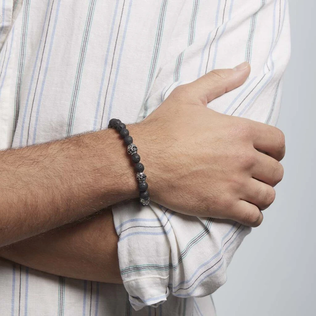 Bracelet Acier Blanc Hantz Pierre De Lave 5 Bracelet Acier Blanc Hantz Pierre De Lave – Image 3