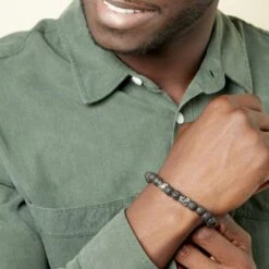 Bracelet Acier Blanc Hantz Pierre De Lave 10 Bracelet Acier Blanc Hantz Pierre De Lave -CrocForm Boutique FIBHBXN068 model1