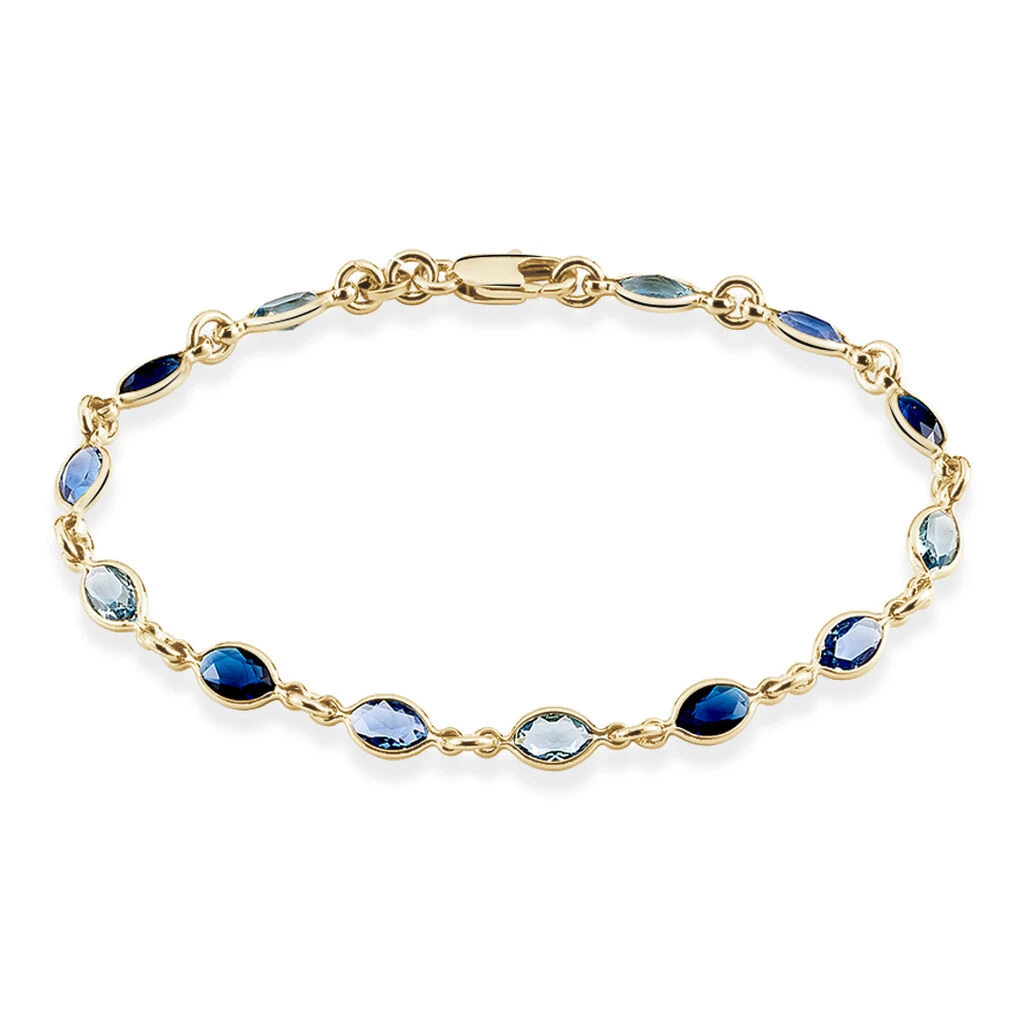 Bracelet Ilvaae Plaqué Or Jaune Pierre De Synthese 3 Bracelet Ilvaae Plaqué Or Jaune Pierre De Synthese