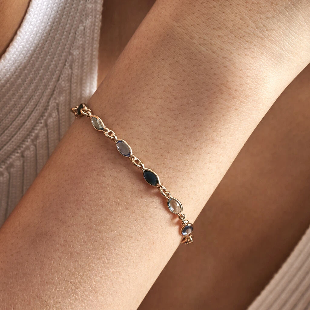 Bracelet Ilvaae Plaqué Or Jaune Pierre De Synthese 8 Bracelet Ilvaae Plaqué Or Jaune Pierre De Synthese – Image 6