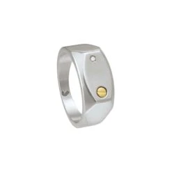 Bague Jourdan Bijoux Noir Lord En Acier Et Diamant