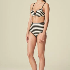 Bikini Forme Cœur Rembourré MERLE Noir Rayure Marie Jo Swim -CrocForm Boutique MA9A61 1