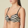 Bikini Forme Cœur Rembourré MERLE Noir Rayure Marie Jo Swim -CrocForm Boutique MAEF95 1