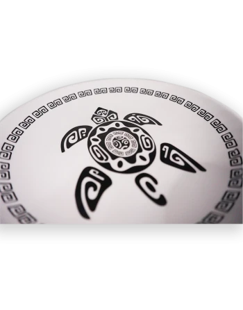 Assiette Ronde Blanche, Motif Tatouage Polynésien Tortue, 20cm 4 Assiette Ronde Blanche, Motif Tatouage Polynésien Tortue, 20cm – Image 2