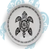 Assiette Ronde Blanche, Motif Tatouage Polynésien Tortue, 20cm -CrocForm Boutique assiette ronde blanche motif tatouage polynesien tortue20cm