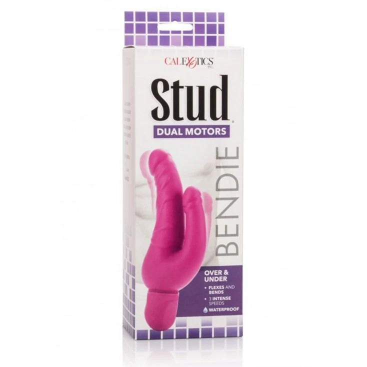 CalExotics Vibro Double Pénétration Bendie Stud Pink 3 CalExotics Vibro Double Pénétration Bendie Stud Pink – Image 2