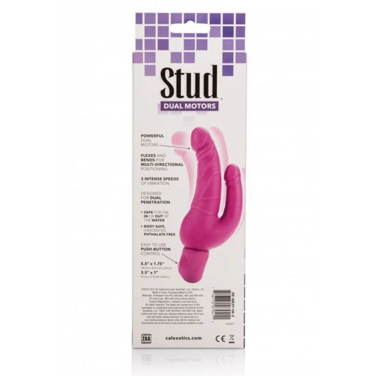 CalExotics Vibro Double Pénétration Bendie Stud Pink 4 CalExotics Vibro Double Pénétration Bendie Stud Pink – Image 3