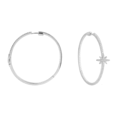 Boucles D'oreilles APM MONACO Créoles Météorites En Argent Massif