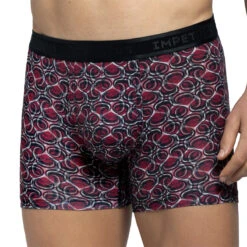 Boxer Homme En Coton Et Lyocell Imprimé Fantaisie Rouge Lumet