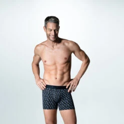 Boxer Homme En Coton Et Modal à Motif Cachemire James Bleu -CrocForm Boutique boxer homme en coton et modal a motif cachemire james bleu 3