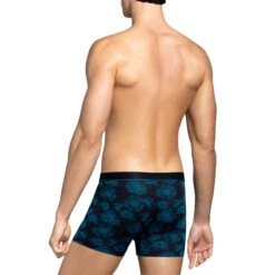Boxer Noir Et Bleu à Motif Floral En Lyocell I Am Guardian -CrocForm Boutique boxer noir et bleu a motif floral en lyocell i am guardian 2