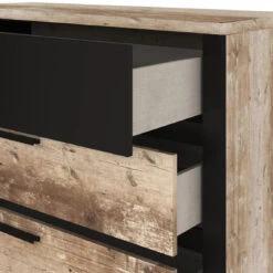 Time Commode 3 Tiroirs DISTRICT Imitation Chêne Et Noir -CrocForm Boutique commode 3 tiroirs district imitation chene et noir 10128792 26050220 1140x1140