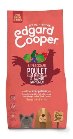 Edgard & Cooper Poulet Frais & Saumon Sans Céréales Grand Chien Senior 12 Kg