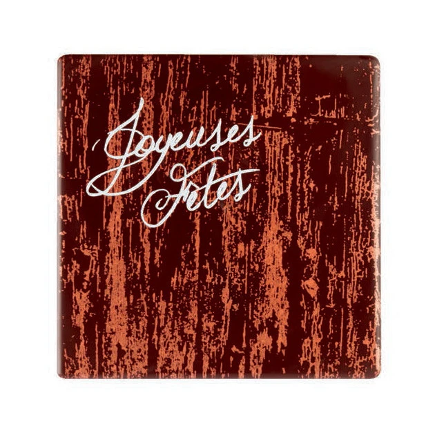 Embout De Bûche Carré Joyeuses Fêtes Décor En Chocolat 80x80 Mm (x42) Florensuc 4 Embout De Bûche Carré Joyeuses Fêtes Décor En Chocolat 80x80 Mm (x42) Florensuc – Image 2