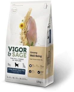 Ginseng/poulet Thé Vert Chien Adulte Grande Taille 12 Kg - Vigor & Sage