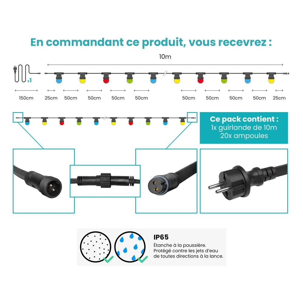 Guirlande Guinguette IP65 10M 20 Bulbes - SkyLantern.fr 3 Guirlande Guinguette IP65 10M 20 Bulbes - SkyLantern.fr – Image 2