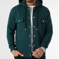 Surchemise Unie Avec Capuche 2954 Vert -CrocForm Boutique lbo 364423 SHALBO 2954 20230426T115237 03