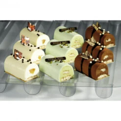 Moule 2 Inserts Ou Mini Bûches 1/2 Ronde Thermoformé (x10)