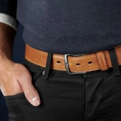 BSWK Ceinture En Cuir Lisse Brun Cognac -CrocForm Boutique rel megashoot belts 18711 3