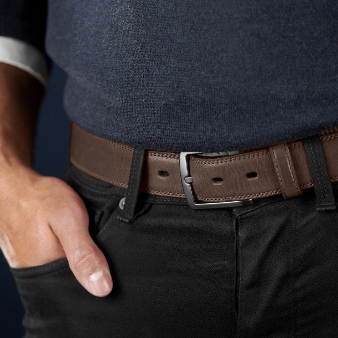 BSWK Ceinture En Cuir Brun Foncé Classique 7 BSWK Ceinture En Cuir Brun Foncé Classique – Image 6