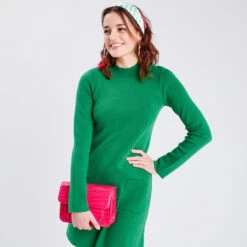 Robe Pull Droite Avec Poches Vert Femme 12 Robe Pull Droite Avec Poches Vert Femme -CrocForm Boutique robe pull droite avec poches vert femme d2 36125313490014417