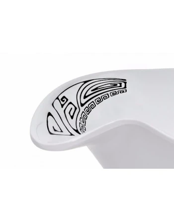 Saucier Arrondi Blanc, Motif Tatouage Polynésien, 14x5cm 4 Saucier Arrondi Blanc, Motif Tatouage Polynésien, 14x5cm – Image 2