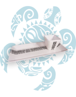 Saucier Carré Blanc, Motif Tatouage Frise Polynésienne, 7x7cm 7 Saucier Carré Blanc, Motif Tatouage Frise Polynésienne, 7x7cm -CrocForm Boutique saucier carre blanc motif tatouage frise polynesienne 7x7cm 2
