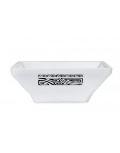 Saucier Carré Blanc, Motif Tatouage Polynésien, 9x9cm