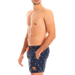 Short De Bain Homme Imprimé St Tropez Bleu Marine -CrocForm Boutique short de bain homme imprime st tropez bleu marine 2