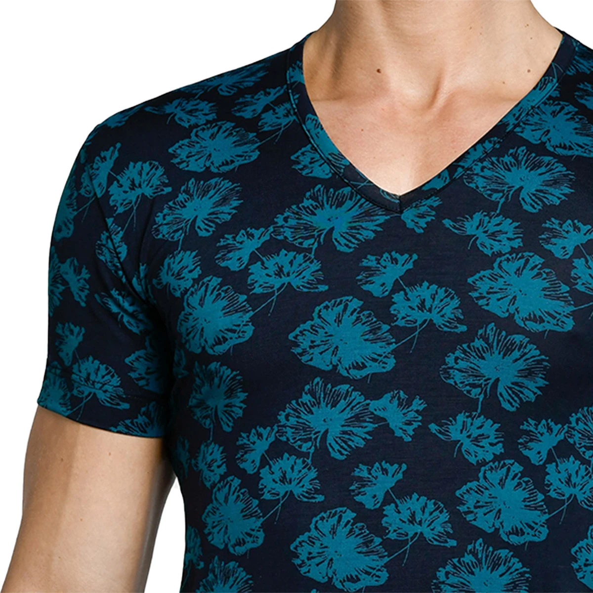 T-shirt Homme Col V à Motif Floral En Lyocell I Am Guardian 5 T-shirt Homme Col V à Motif Floral En Lyocell I Am Guardian – Image 3