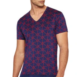 T-shirt Homme Col V En Lyocell Imprimé Fashion I Am Energetic